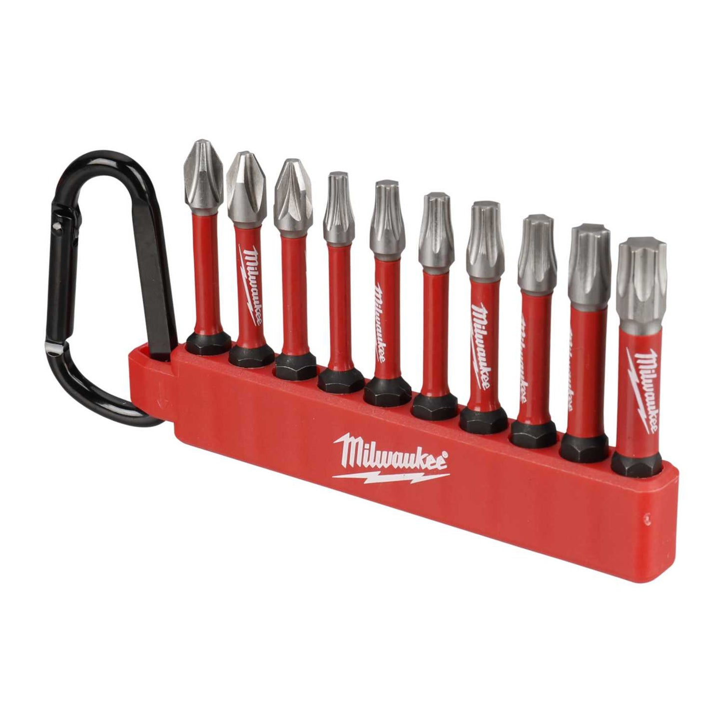 Milwaukee 10 Piece Shockwave™ Impact Duty Screwdriver Bit Carabiner Set