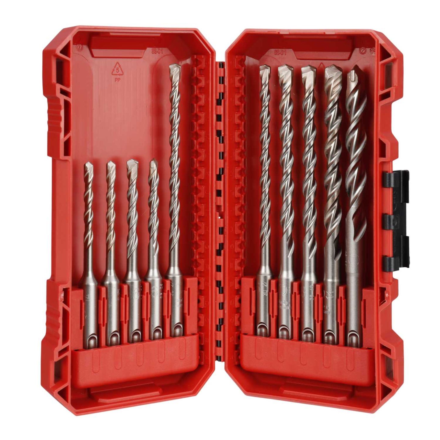 Milwaukee 10 Piece SDS+ M2 Drill Bit Set