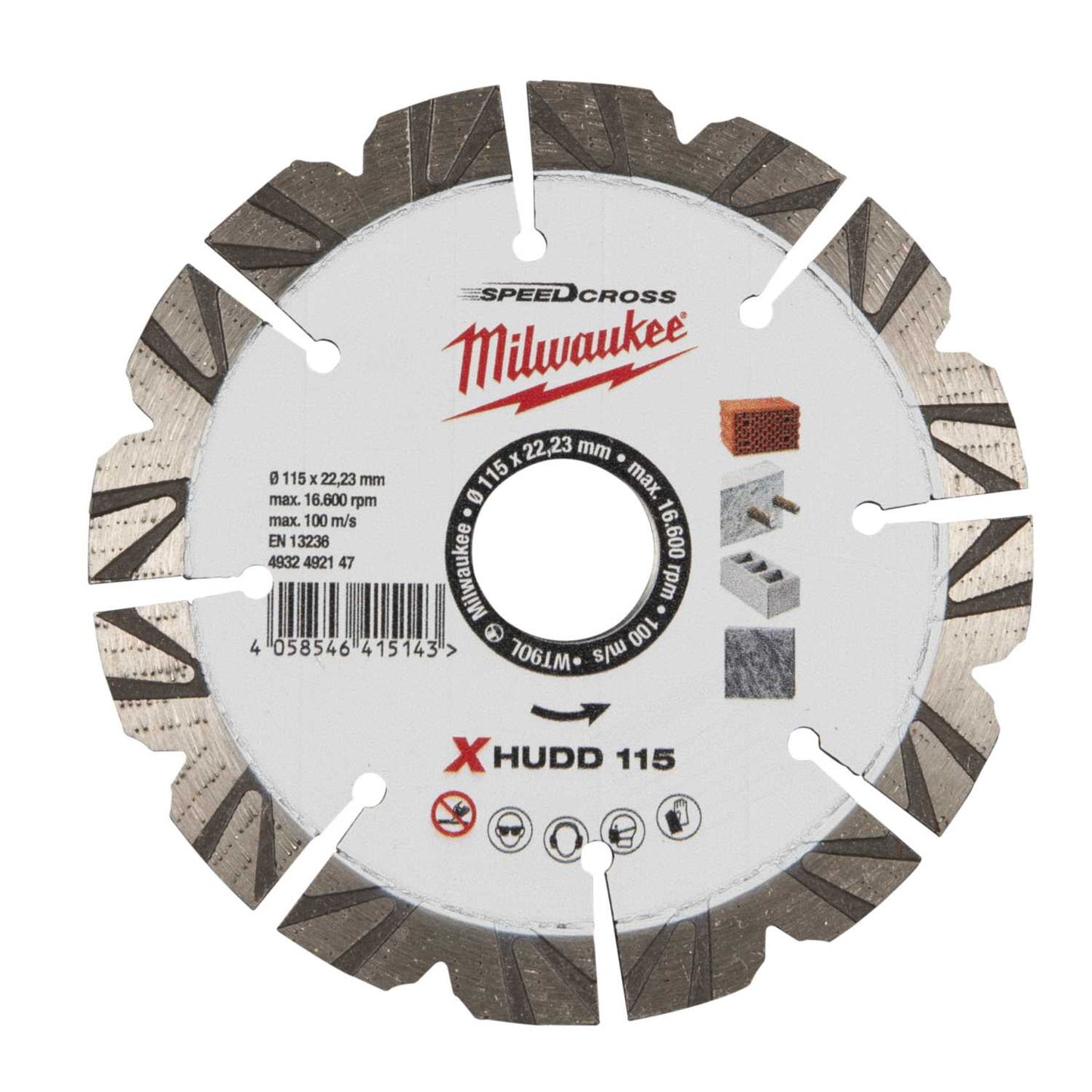 Milwaukee 115mm Premium Speedcross Xhudd Diamond Cutting Disc