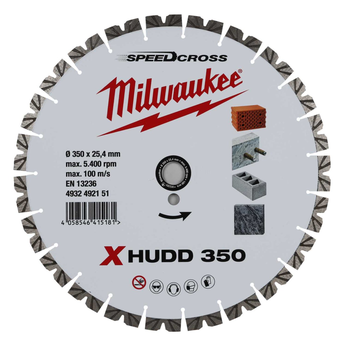 Milwaukee 350mm Premium Speedcross Xhudd Diamond Cutting Disc