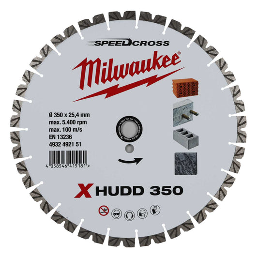 Milwaukee 350mm Premium Speedcross Xhudd Diamond Cutting Disc