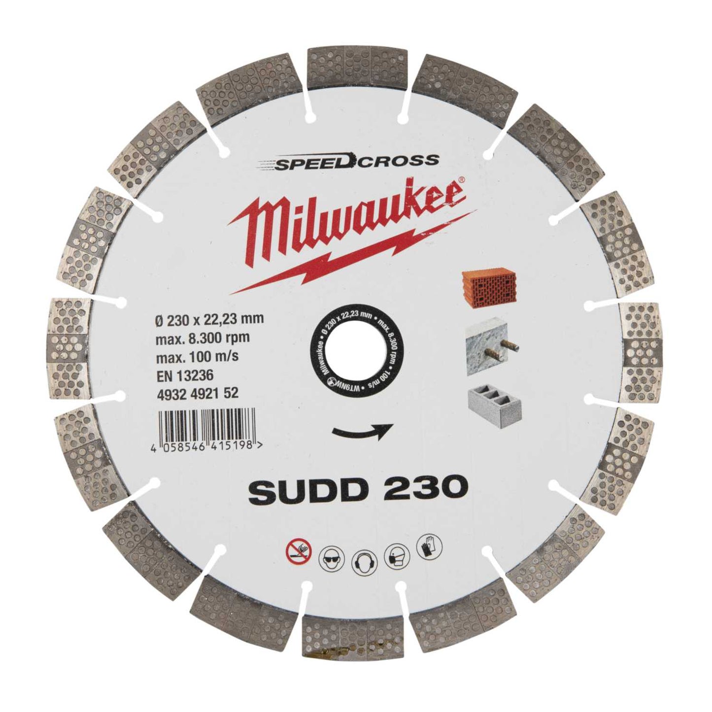 Milwaukee 230mm Speedcross Sudd Diamond Cutting Disc