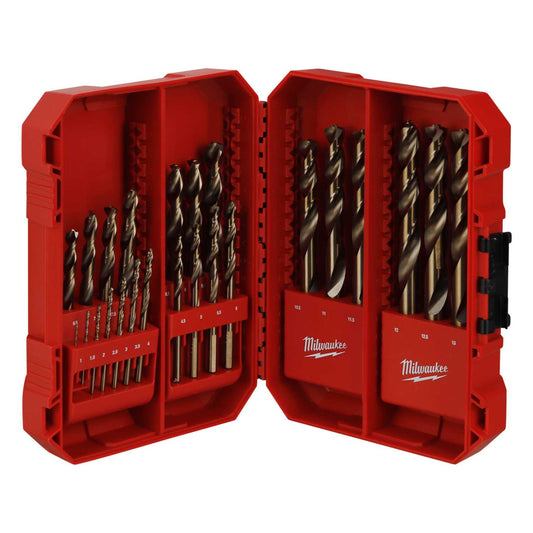 Milwaukee 25 Piece Red Cobalt HSS-Ground Metal Drill Bit Set