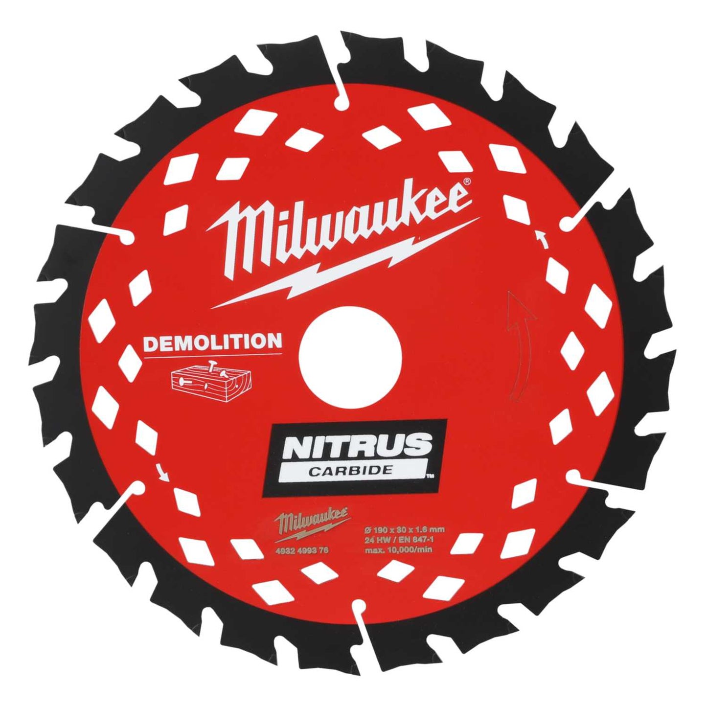 Milwaukee 190mm Nitrus Circular Saw Demolition Blade