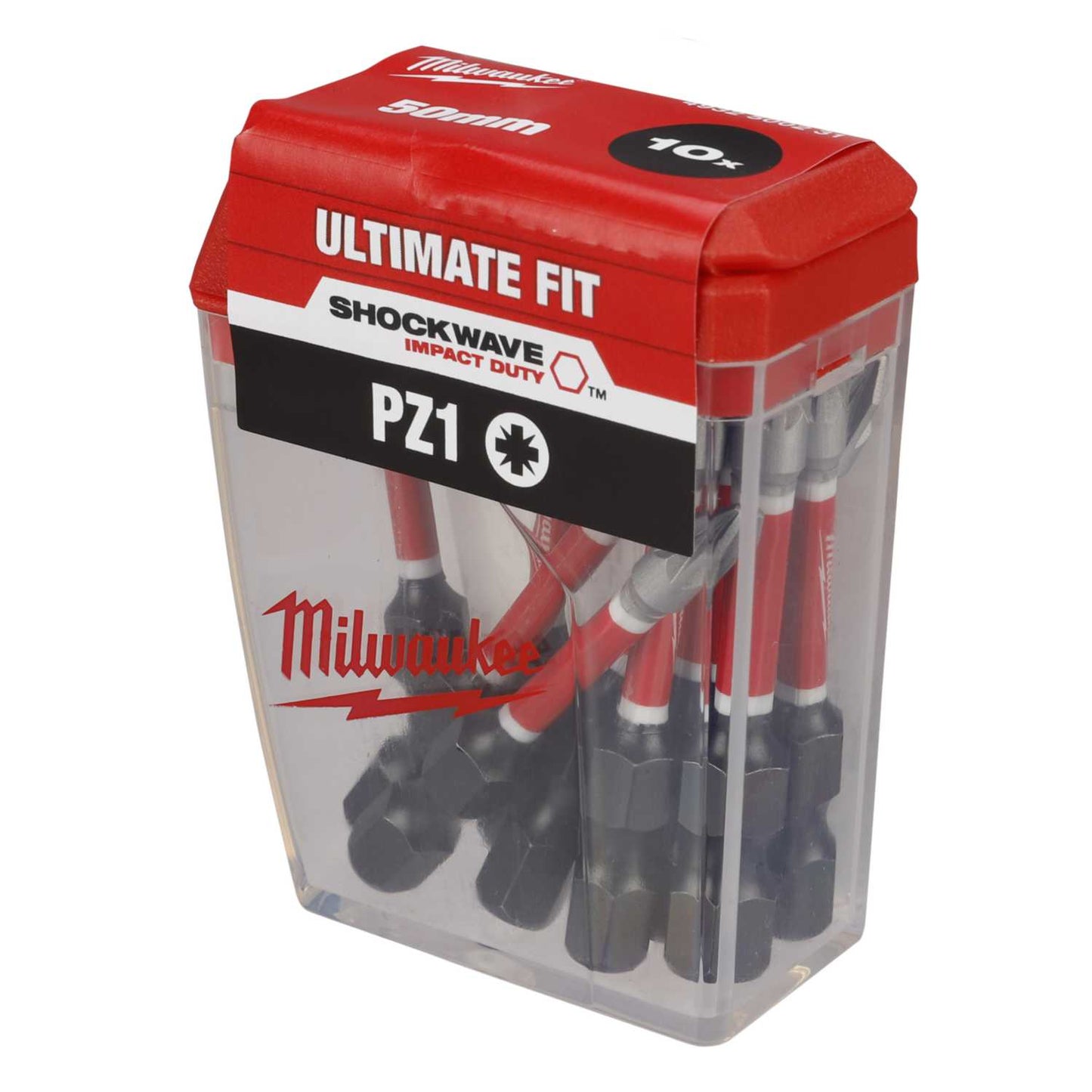 Milwaukee 50mm Shockwave™ PZ1 CD Tic Tac Screwdriver Bits (Pack of 10)