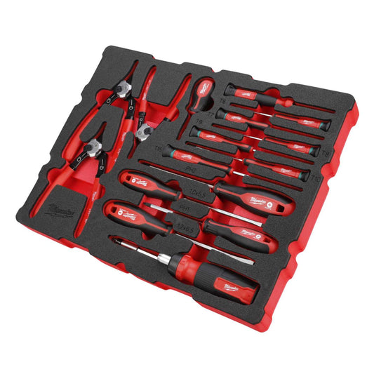 Milwaukee Packout™ 44 Piece Screwdriver and Circlip Plier Set c/w Foam Insert