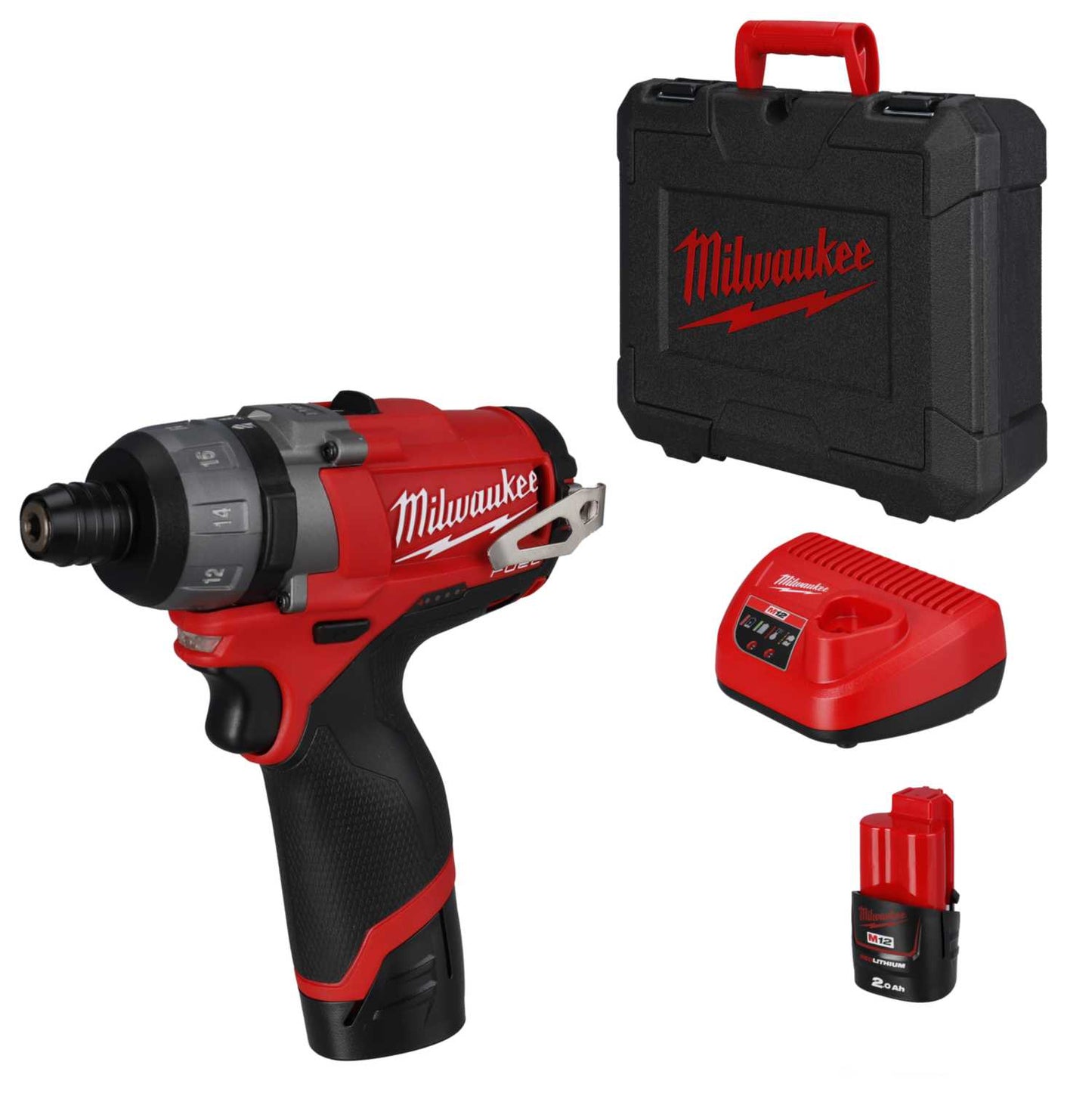 Milwaukee M12CD-202C 12V Fuel™ Sub Compact Driver with 2 x 2.0Ah Batteries
