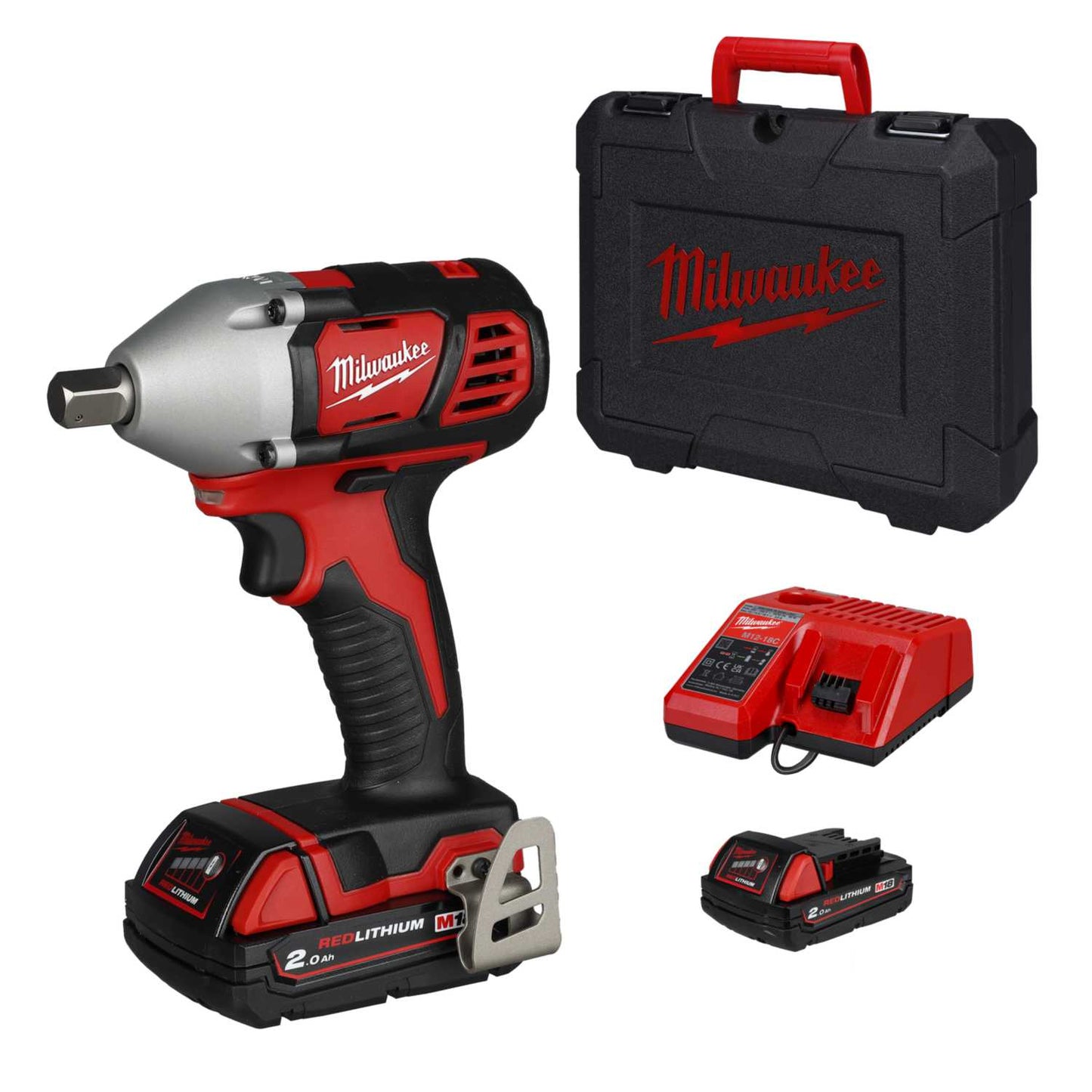 Milwaukee M18BIW12-202C 18V Impact Wrench ½" with 2 x 2.0Ah Batteries