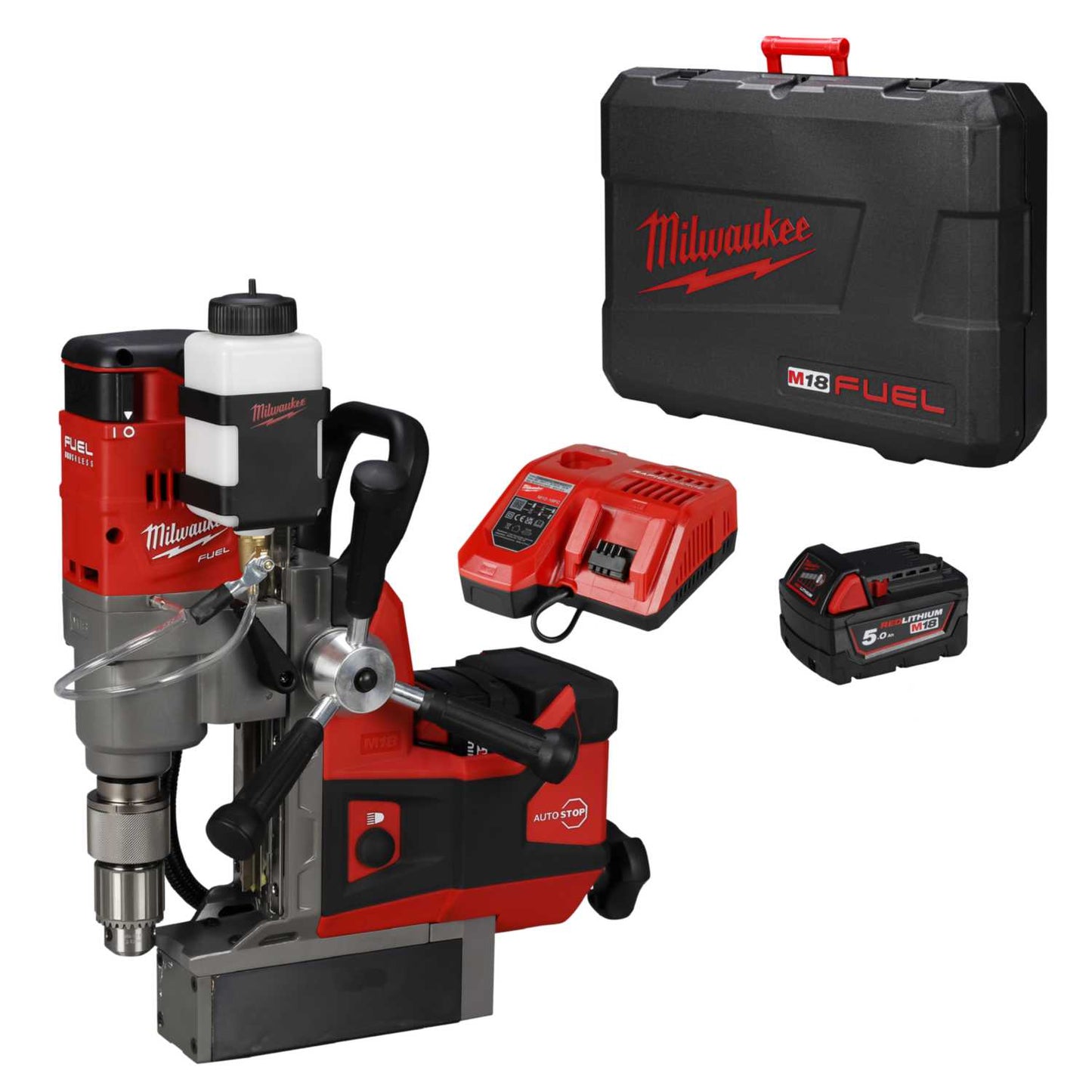 Milwaukee M18FMDP-502C 18V Fuel™ Magnetic Drilling Press with 2 x 5.0Ah Batteries