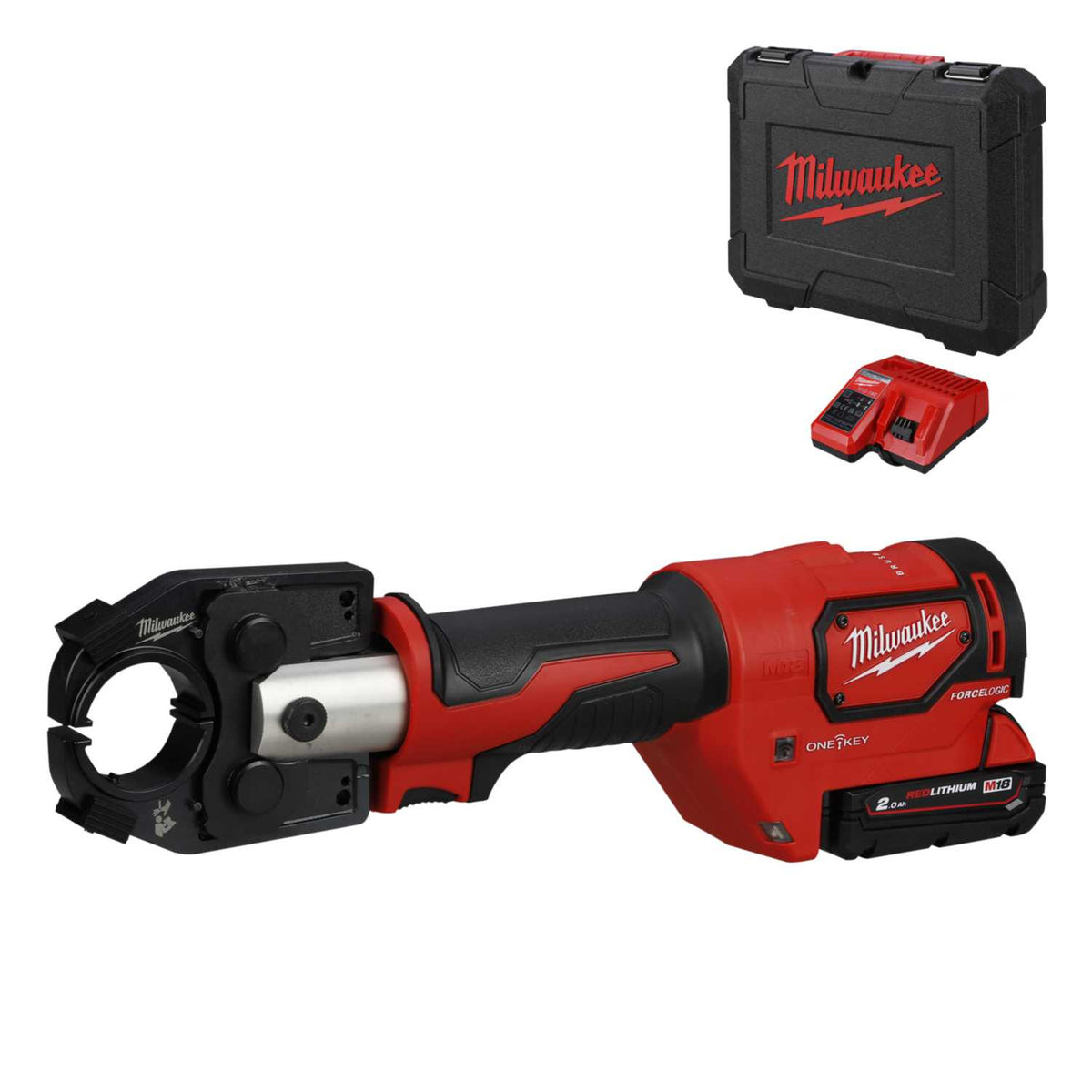 Milwaukee M18HCCT-201C 18V Force Logic™ Hydraulic Cable Crimper with 1 x 2.0Ah Battery