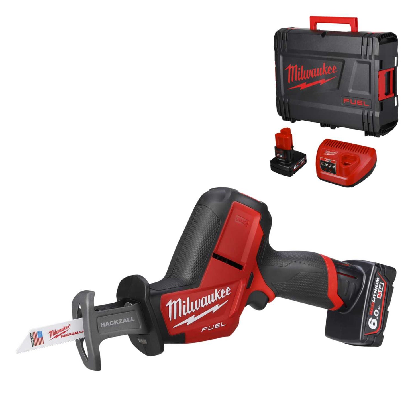 Milwaukee M12CHZ-602X 12V Fuel™ Compact Hackzall with 2 x 6.0Ah Batteries