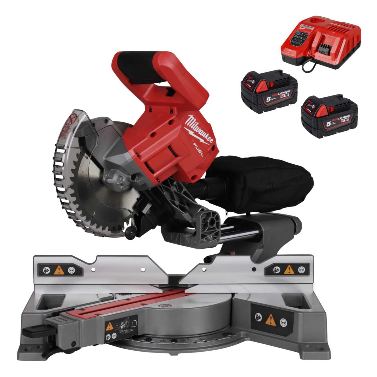Milwaukee M18FMS190-502 18V Fuel™ 190mm Mitre Saw with 2 x 5.0Ah Batteries