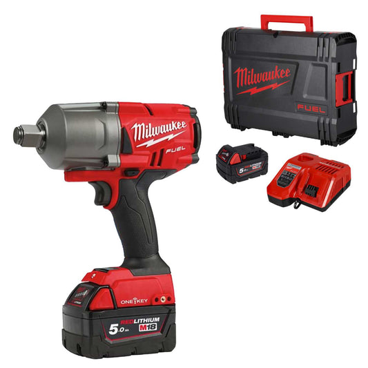 Milwaukee M18ONEFHIWF34-502X ONE-KEY™ Fuel™ Impact Wrench with 2 x 5.0Ah Batteries