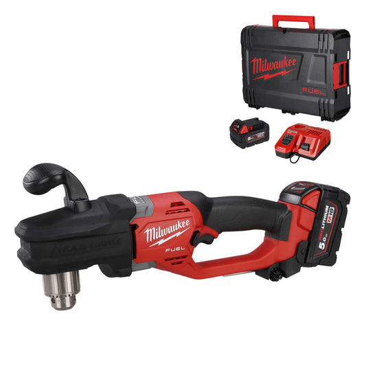 Milwaukee M18CRAD2-502X 18V Fuel™ Right Angle Drill with 2 x 5.0Ah Batteries