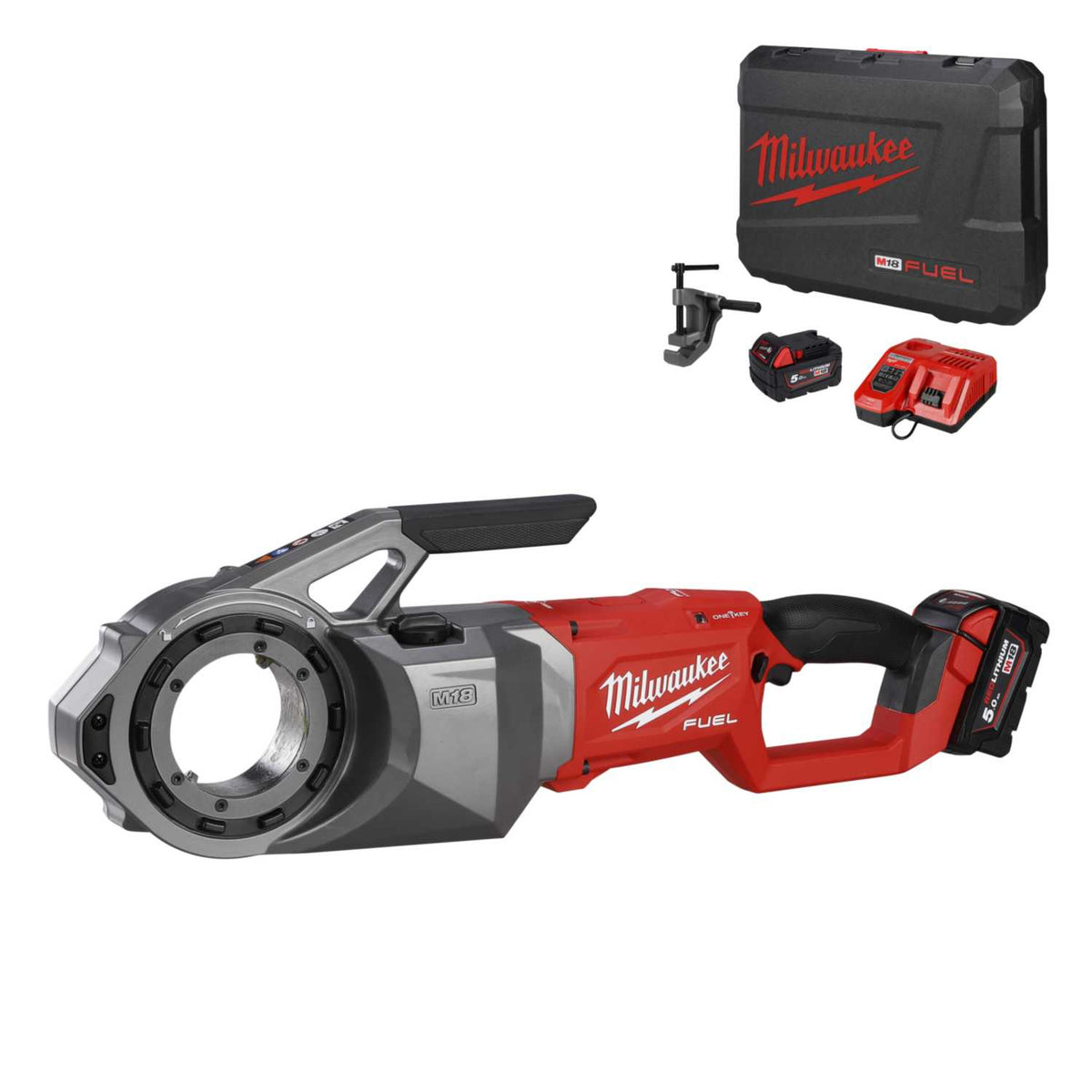 M18FPT2-502C 18V Fuel™ Pipe Threader 2'' with ONE-KEY™ with 2 x 5.0Ah Batteries