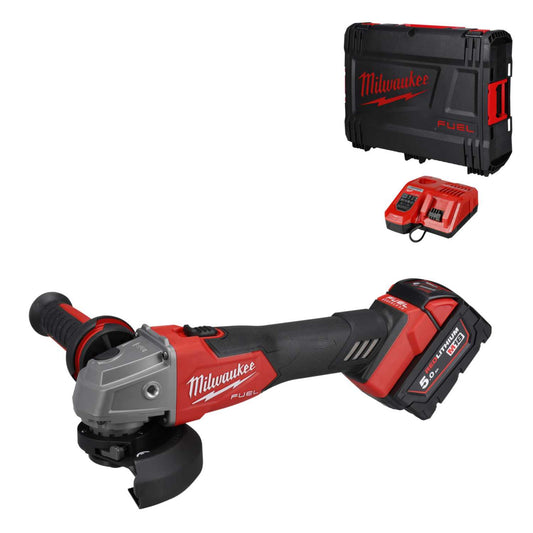 Milwaukee M18FSAG115X-501 18V 115mm Angle Grinder with Slide Switch and 1 x 5.0Ah Battery