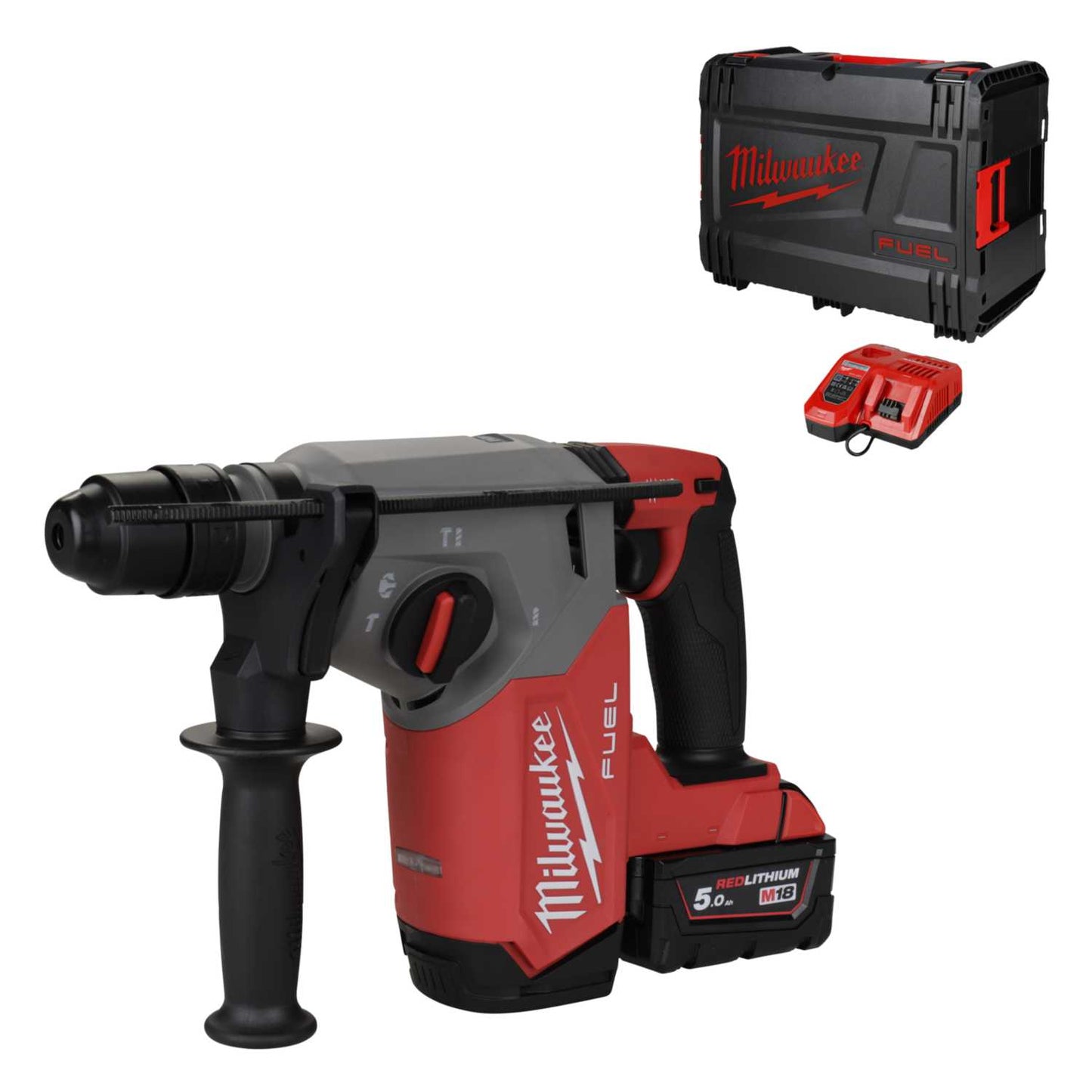 Milwaukee M18FHX-501X 18V 4 Mode SDS Plus Hammer Drill with Fixtec™ with 1 x 5.0Ah Battery