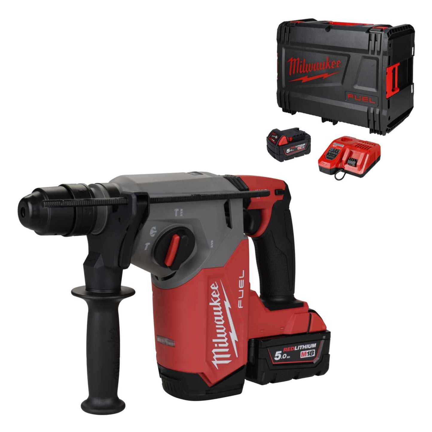 Milwaukee M18FHX-502X 18V 4 Mode SDS Plus Hammer Drill Fixtec™ with 2 x 5.0Ah Batteries