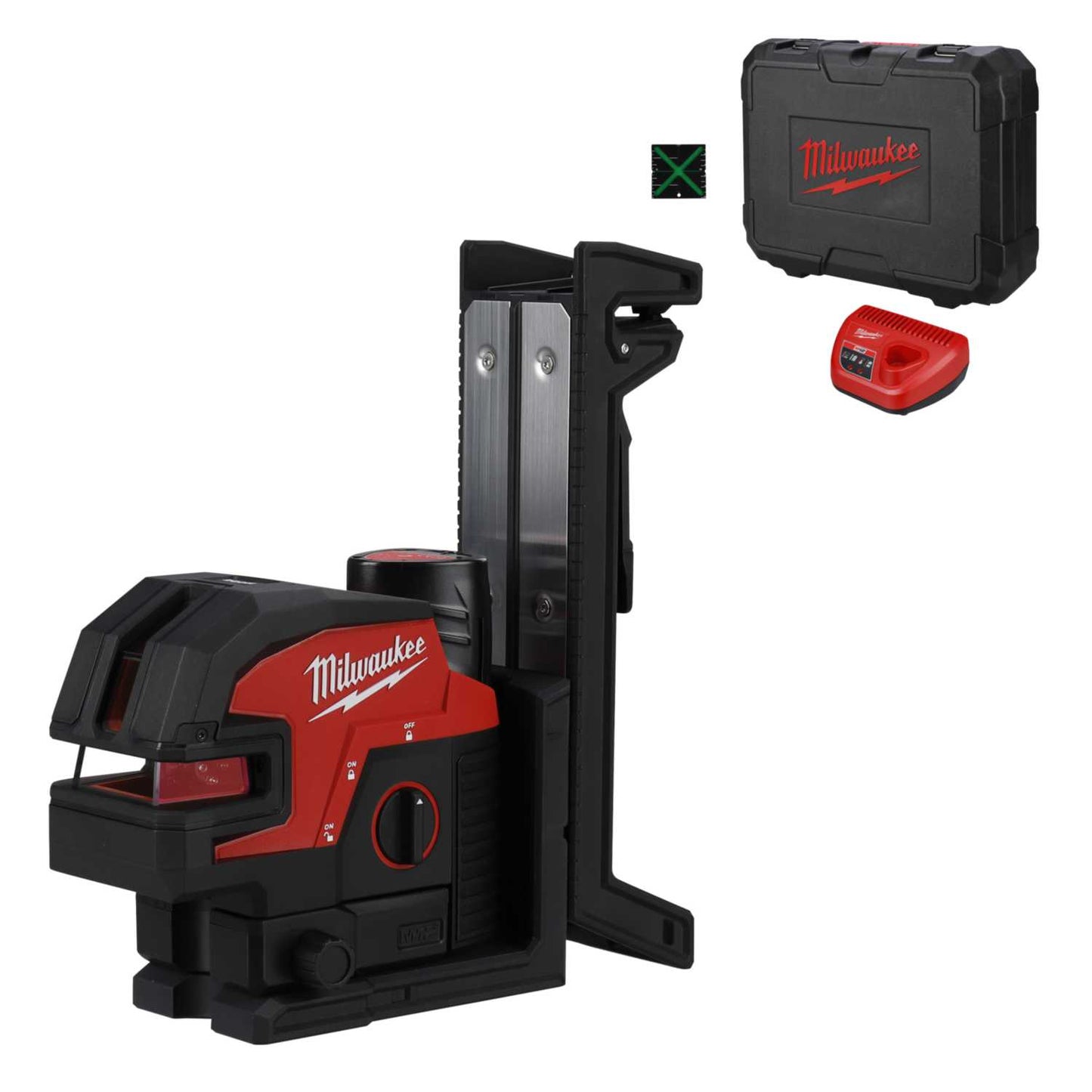 Milwaukee M12CLL4P-301C 12V Green Cross Line Laser with 4 points and 1 x 3.0Ah Battery