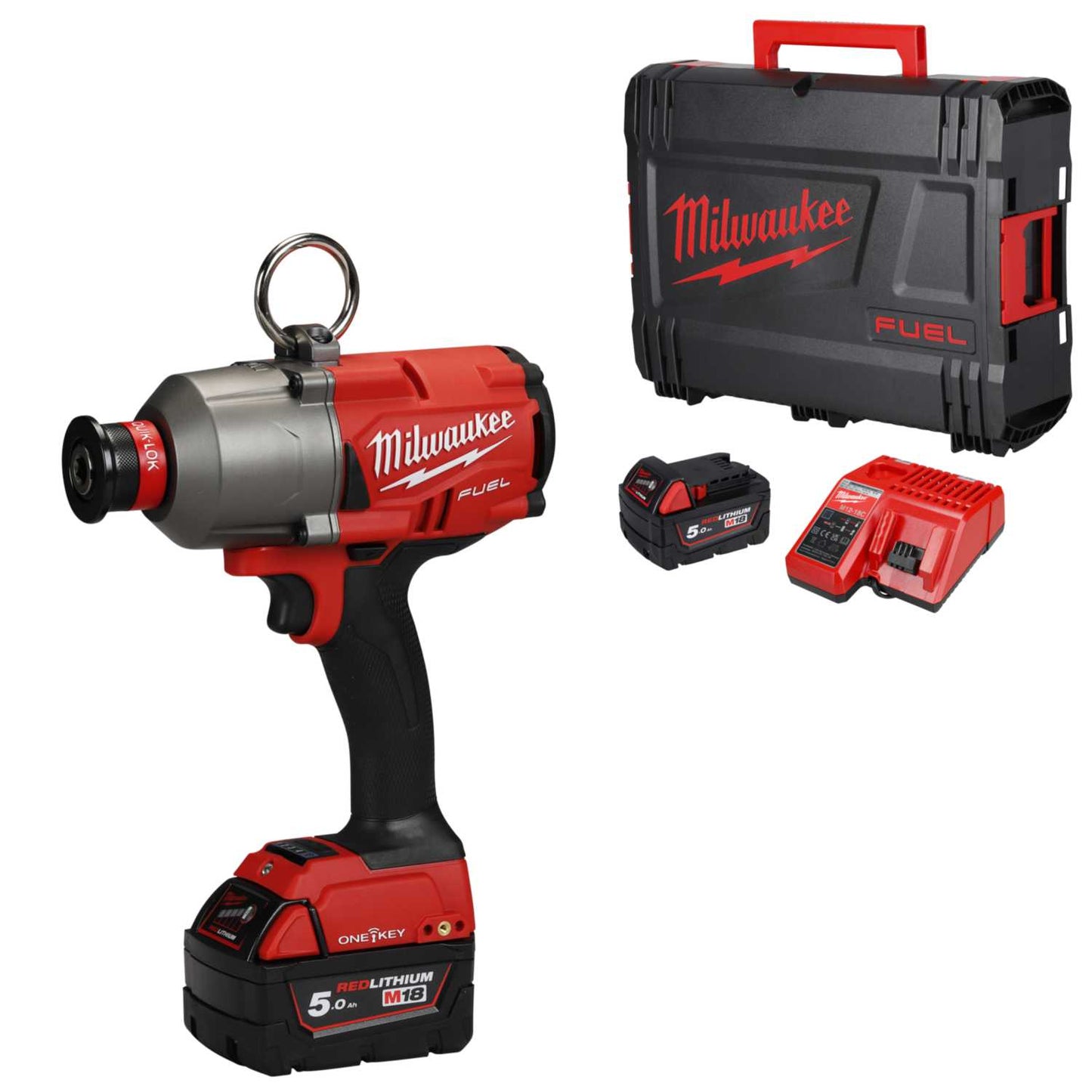 Milwaukee M18ONEFHIWH716-502X 18V Fuel™ High Torque Impact Wrench with 2 x 5.0Ah Batteries