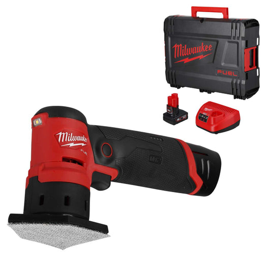Milwaukee M12FDSS-422X 12V Fuel™ Compact Spot Sander with 1 x 4.0Ah and 1 x 2.0Ah Battery