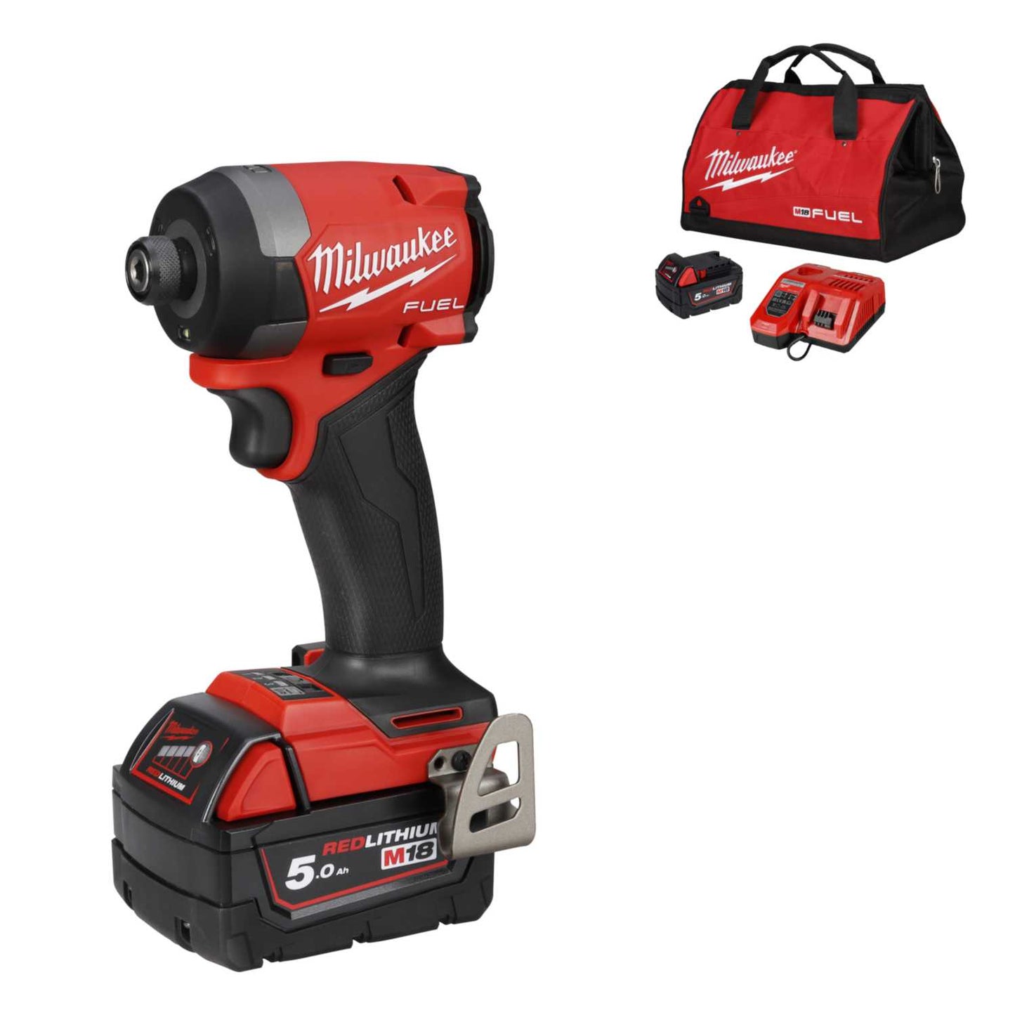 Milwaukee M18FID3-502B "18V Fuel™ ¼" Impact Driver with 2 x 5.0Ah Batteries"