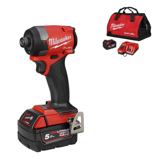 Milwaukee M18FID3-502B "18V Fuel™ ¼" Impact Driver with 2 x 5.0Ah Batteries"