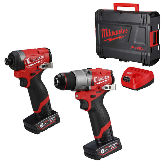 Milwaukee M12FPP2A2-602X 12V Fuel™ Impact Driver and Percussion Drill Twin Pack