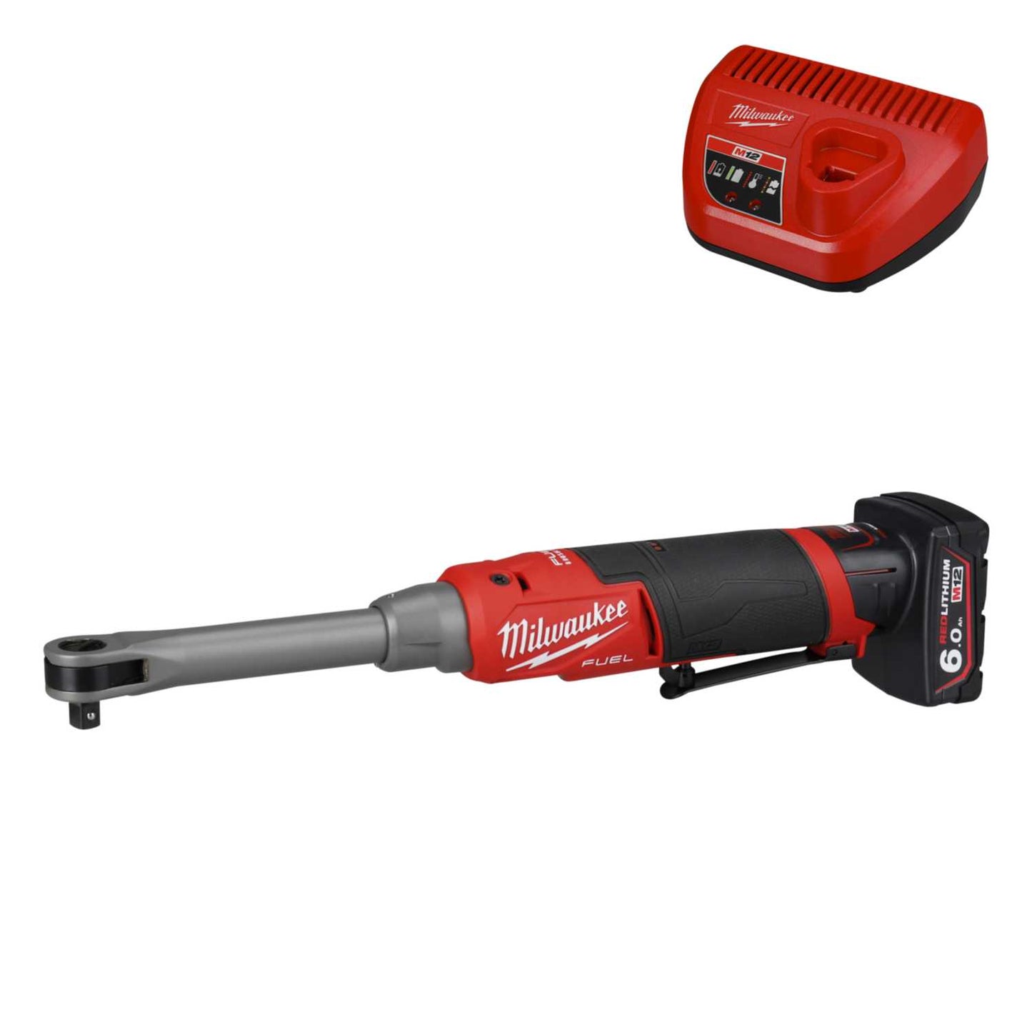 Milwaukee M12FHIR38LR-601 12V Extended Reach High Speed Ratchet with 1 x 6.0Ah Battery
