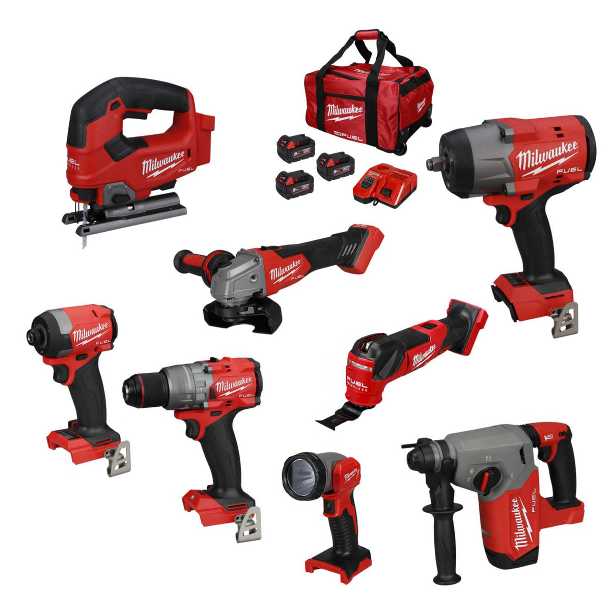 Milwaukee M18FPP7A4-503B 18V Fuel™ 7 Piece Power Pack with M18FHIW2F12-0 Impact Wrench