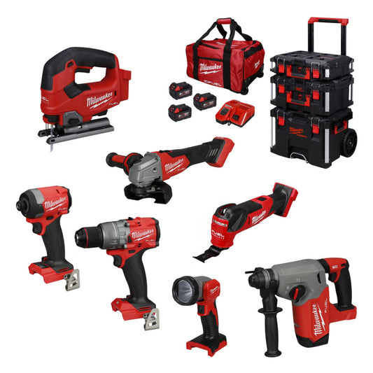 Milwaukee M18FPP7A4-503B 18V Fuel™ 7 Piece Power Pack with 3 Piece Packout™ Toolbox Set