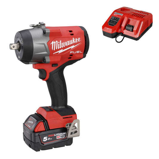 Milwaukee M18FHIW2P12-501X 18V Fuel™ ½" High Torque Impact Wrench with 1 x 5.0Ah Battery