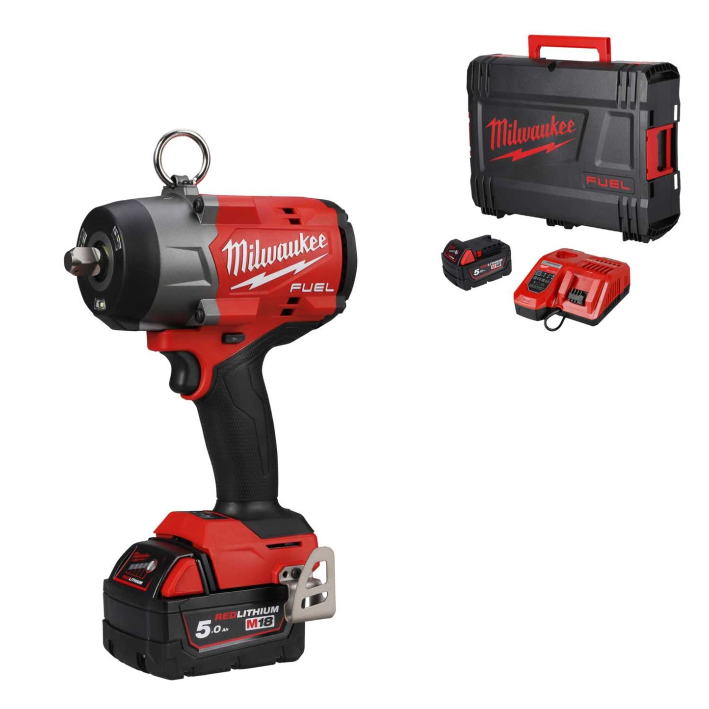 Milwaukee M18FHIW2P12-502X 18V Fuel™ ½" Impact Wrench with 2 x 5.0Ah Batteries