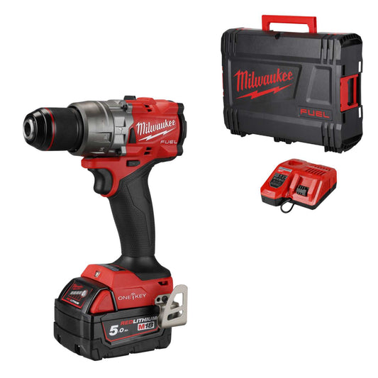 Milwaukee M18ONEPD3-501X 18V Fuel™ Percussion Drill with 1 x 5.0Ah Battery