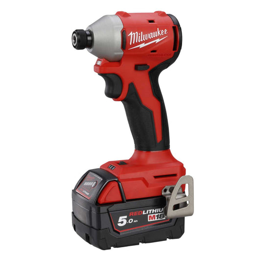 Milwaukee M18BLIDR-0 + M18B5 ¼" Hex Impact Driver with 1 x 5.0Ah Battery