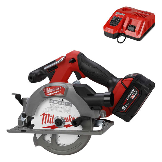 Milwaukee M18FCS552-501 18V Fuel™ 165mm Compact Circular Saw with 1 x 5.0Ah Battery