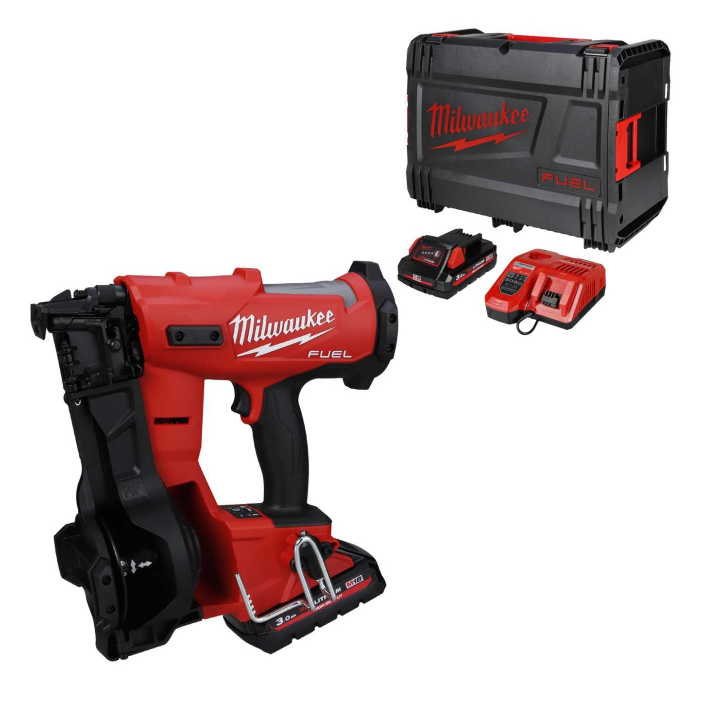 Milwaukee M18FRCN45-302X 18V Fuel™ Roofing Coil Nailer with 2 x 3.0Ah Batteries