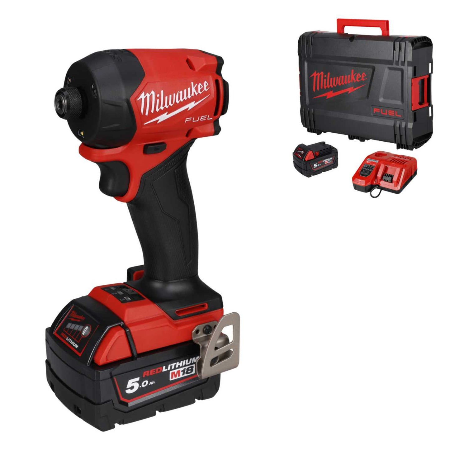 Milwaukee M18FIDRQ-502X 18V Fuel™ Surge™ ¼" Impact Driver with 2 x 5.0Ah Batteries