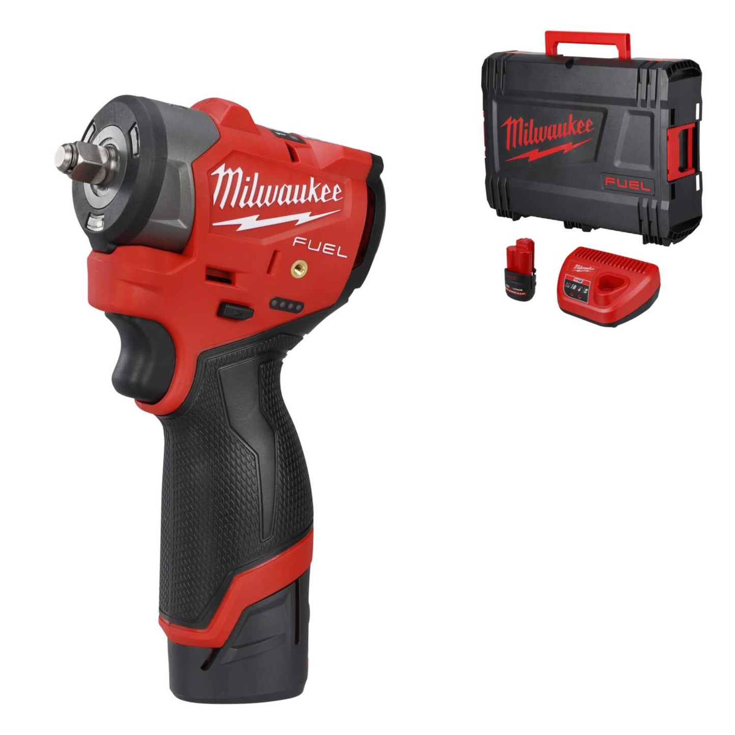 M12FSCIWF38-252X 12V ⅜'' Compact Impact Wrench with 2 x 2.5Ah Batteries