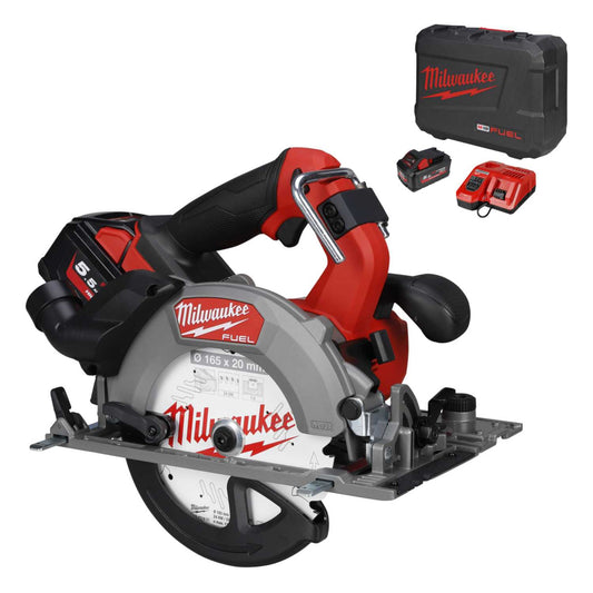 Milwaukee M18FCSDC165-552C 18V Fuel™ 165mm Circular Saw with 2 x 5.5Ah Batteries