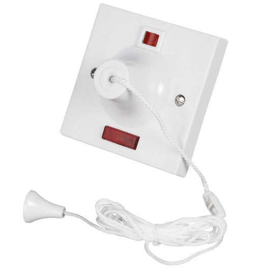 MK Logic Plus 50A DP 1 Way Ceiling Switch with Neon White