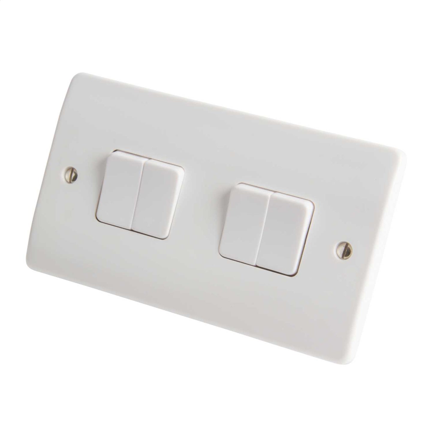 MK Logic Plus 10A 4 Gang 2 Way Light Switch White