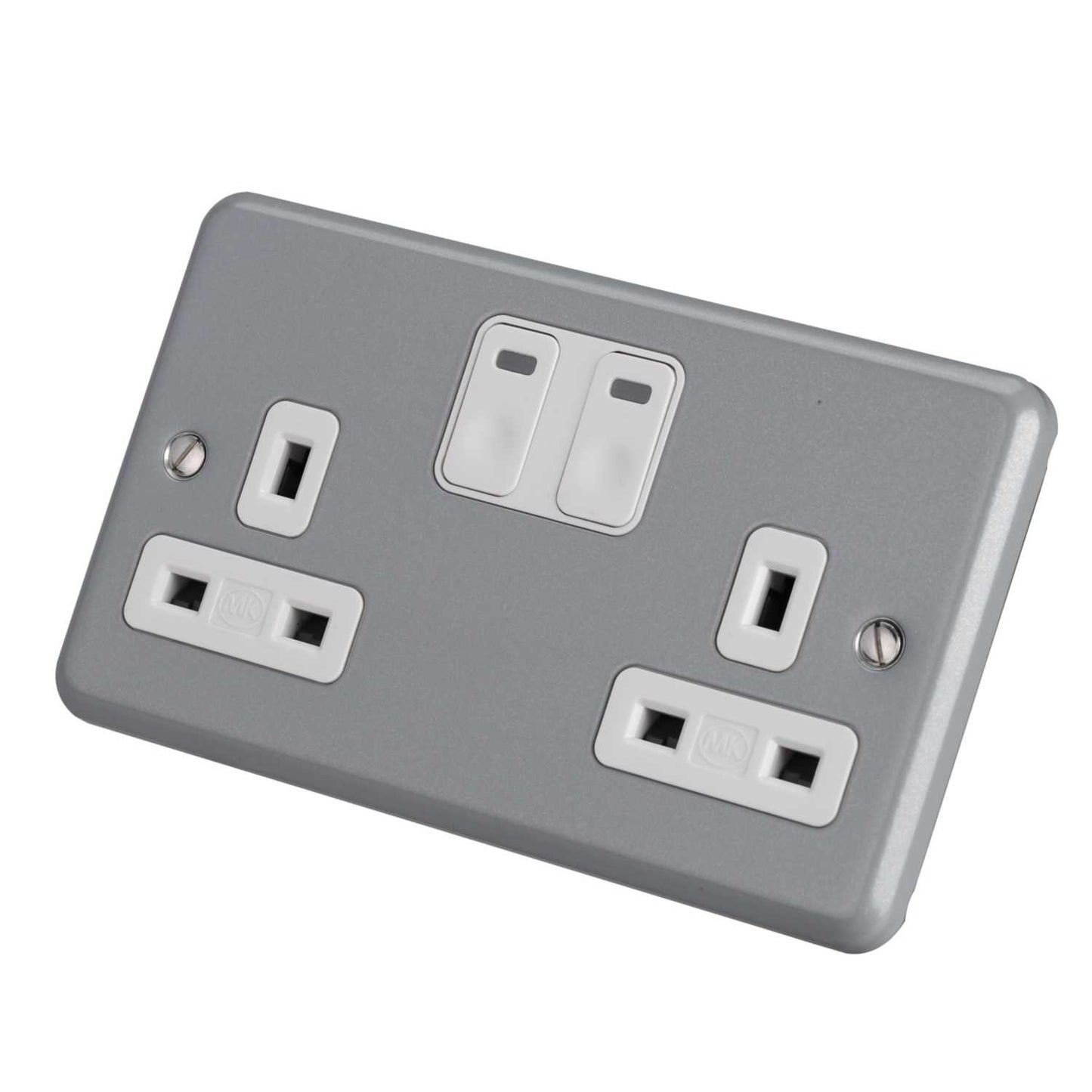 MK Metalclad Plus 13A 2 Gang Intelligent Socket Metal Clad