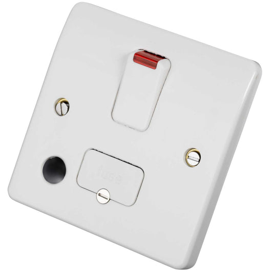 MK Logic Plus 13A DP Switched Fused Spur with Neon and Flex Outlet White