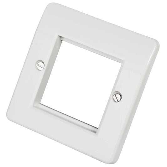 MK Logic Plus 1 Gang 2 Euro Module Front Plate White