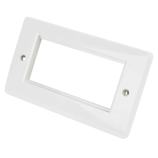 MK Logic Plus 2 Gang 4 Euro Module Front Plate White