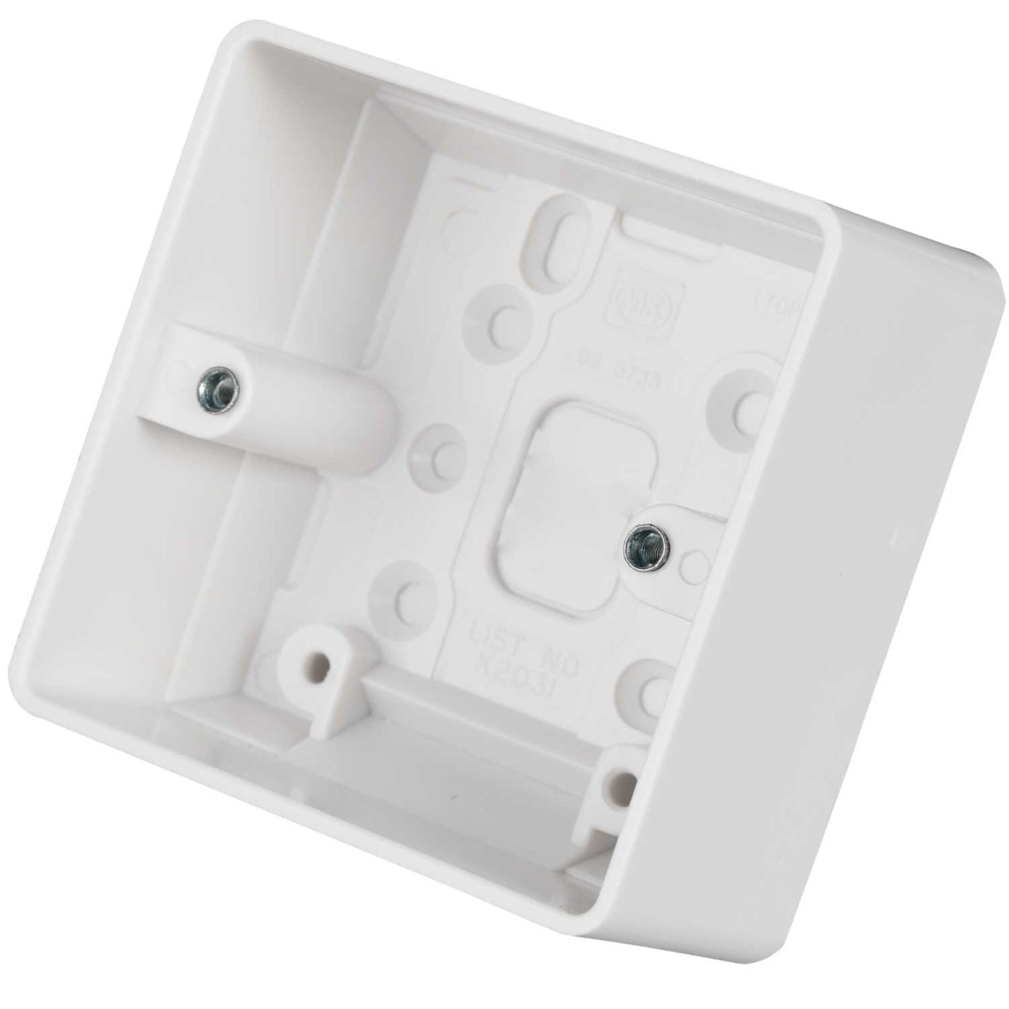 MK Logic Plus 1 Gang 40mm Pattress Back Box White