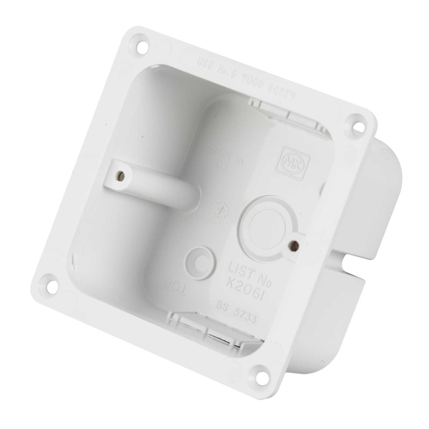 MK Logic Plus 1 Gang 45mm Flange Box White