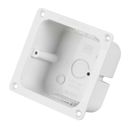 MK Logic Plus 1 Gang 45mm Flange Box White
