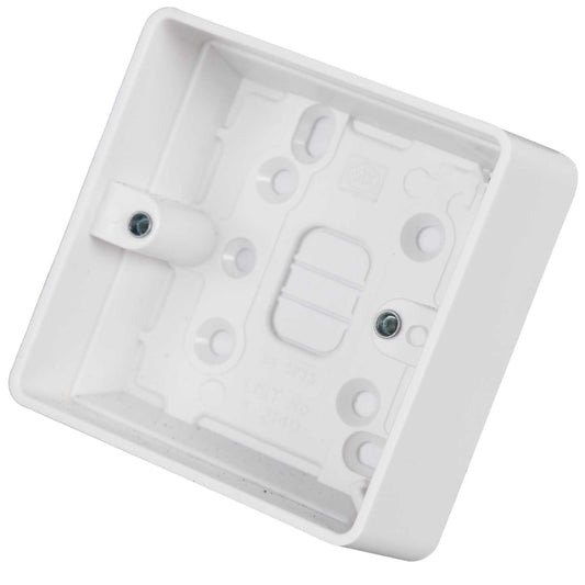 MK Logic Plus 1 Gang 30mm Pattress Back Box White